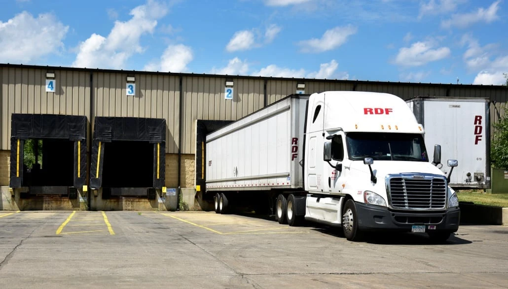 RDF dry van truck at the warehouse loading docks